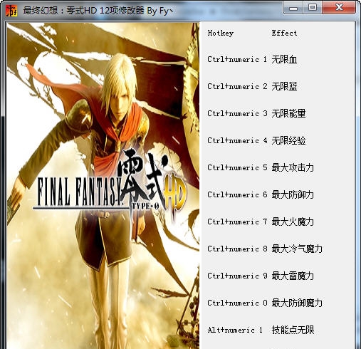 最终幻想零式十二项修改器 v4.5