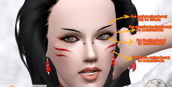 模拟人生3男女通用狐妖面部化妆MOD v2.6