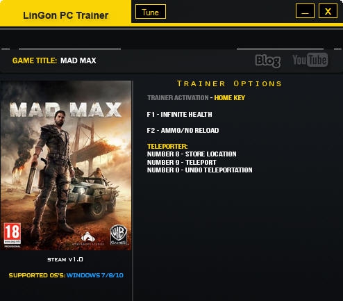 疯狂麦克斯四项修改器 v2.4