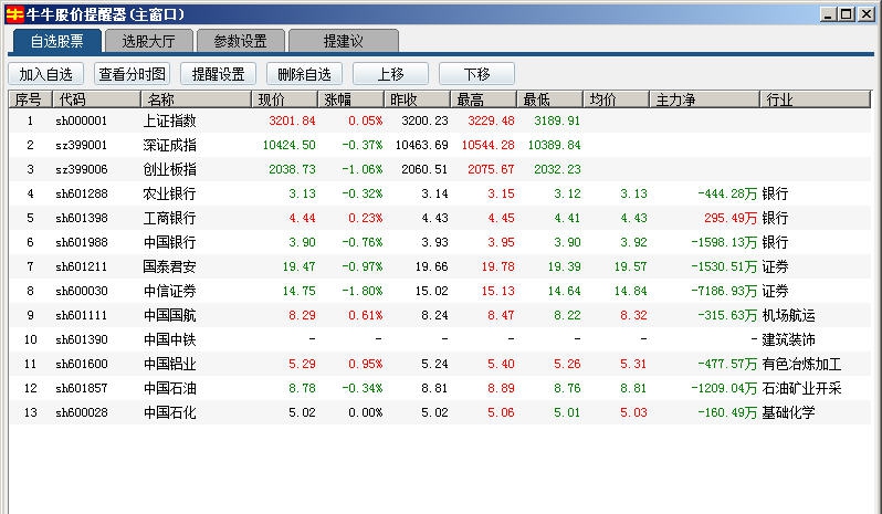 牛牛股价提醒器 v1.07