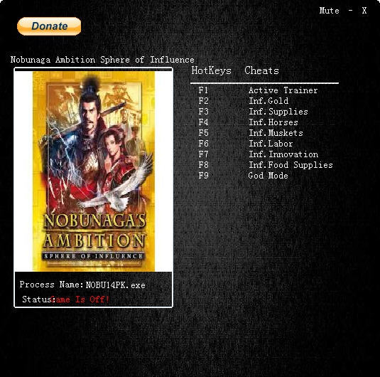 信长之野望14三项修改器 v3.6