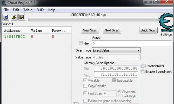 NBA2K16人物能力CE修改脚本 v2.8