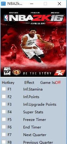 NBA2K16八项修改器 v2.7