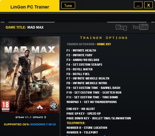 疯狂麦克斯十八项修改器 v3.4