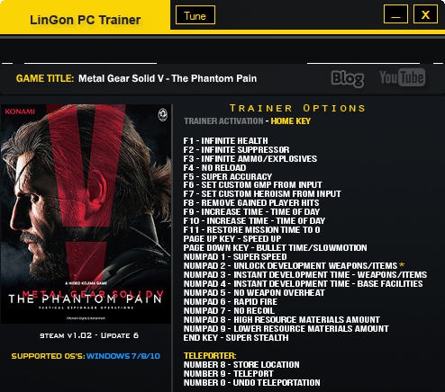 合金装备5幻痛二十五项修改器 v3.7