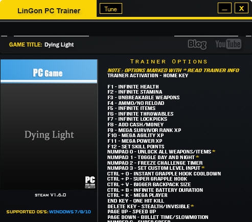 消逝的光芒三十一项修改器 v3.3