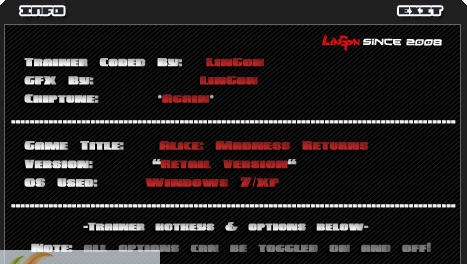 爱丽丝疯狂回归十三项修改器 v3.5
