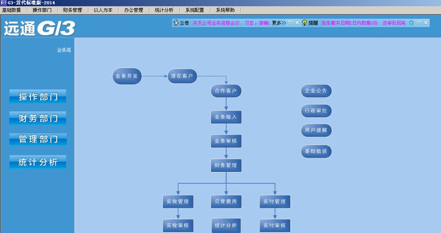 远通G3货代软件 v2014.1.11