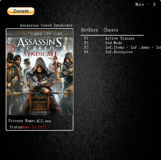 刺客信条枭雄六项修改器 v1.124