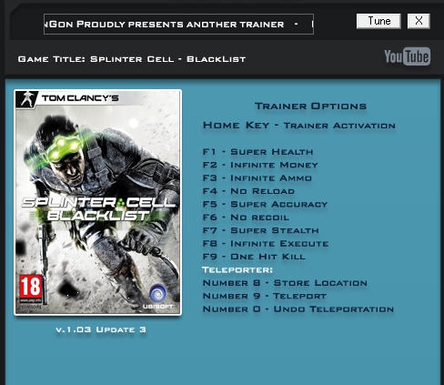 细胞分裂6黑名单十一项修改器 v3.7