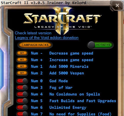 星际争霸2虚空之遗十项修改器 v3.5