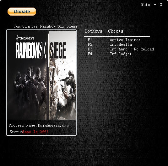 彩虹六号围攻四项修改器 v3.7