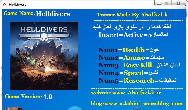 地狱潜者五项修改器 v3.7