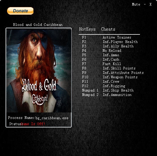 鲜血与黄金加勒比十三项修改器 v3.5