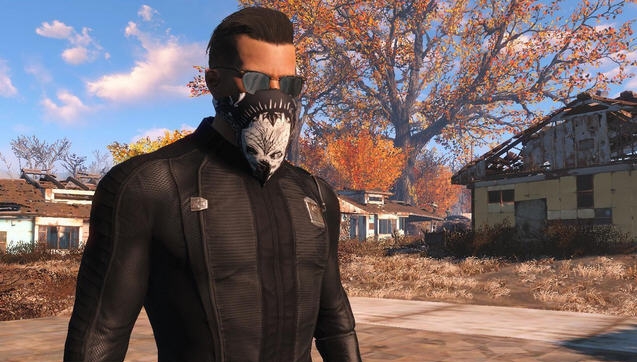 辐射4避难所服装黑亮版黑色防辐射面具MOD v2.6