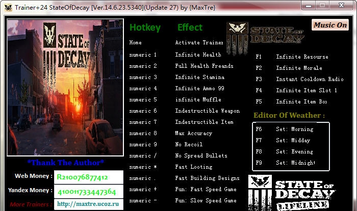 腐烂国度二十四项修改器 閸忋劎澧梫1.5