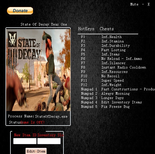 腐烂国度周年求生版十五项修改器 v2.6