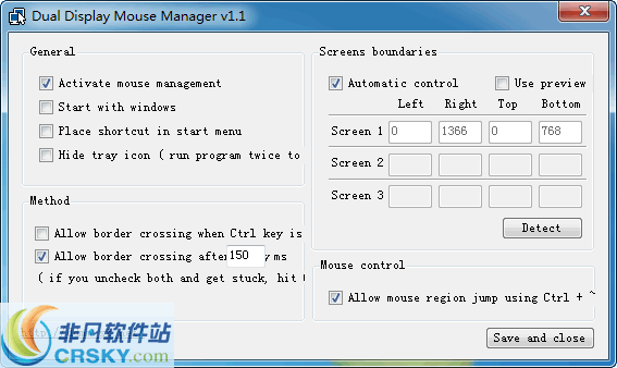 Dual Display Mouse Manager v1.6