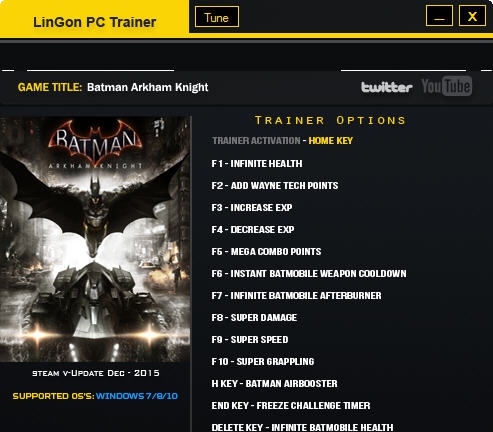 蝙蝠侠阿甘骑士十七项修改器 閸忋劎澧梫1.4