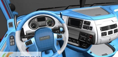欧洲卡车模拟2达夫欧6蓝白内饰MOD v2.5