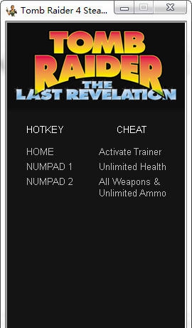 古墓丽影4最后的启示两项修改器 閸忋劎澧梫1.3