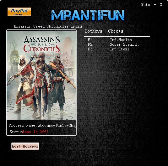 刺客信条编年史印度三项修改器 v3.4