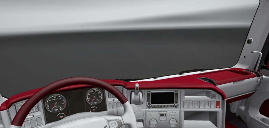 欧洲卡车模拟2斯卡尼亚红白内饰MOD v2.7