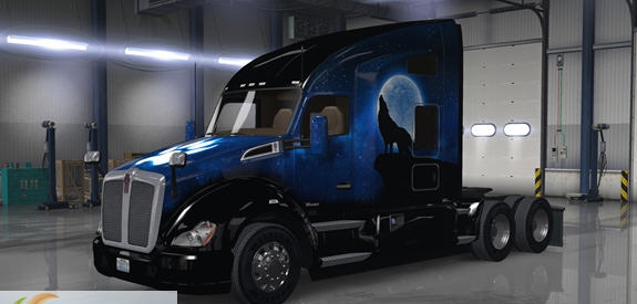 美国卡车模拟肯沃斯T680野狼皮肤MOD v2.3