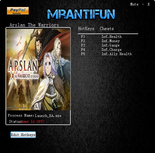 亚尔斯兰战记X无双五项修改器 v3.3