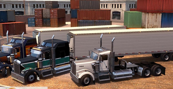 美国卡车模拟肯沃斯W900底盘加长MOD v2.5