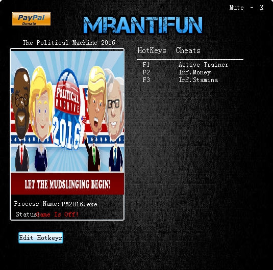 政治机器2016两项修改器 v2.5