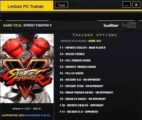 街头霸王5十五项修改器 v3.5