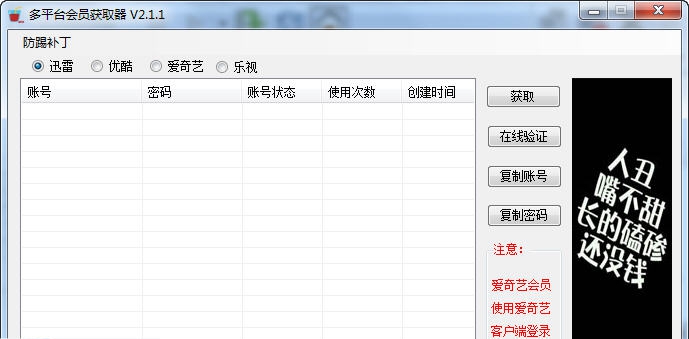 爱奇艺迅雷VIP会员账号获取器 v2.1.5
