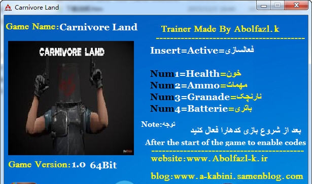 肉食之地四项修改器 v3.3