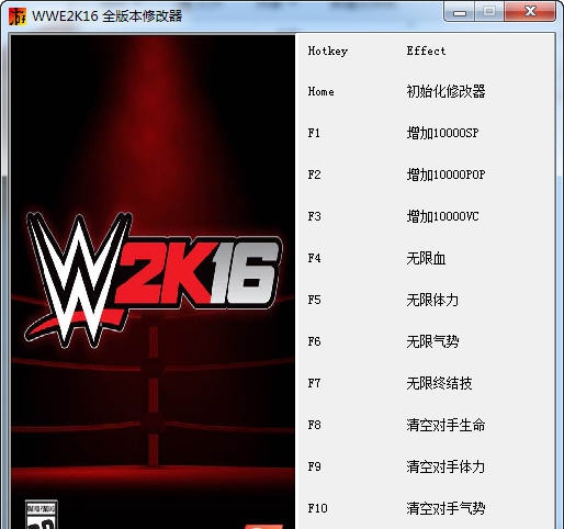WWE2K16十二项修改器 v2.5