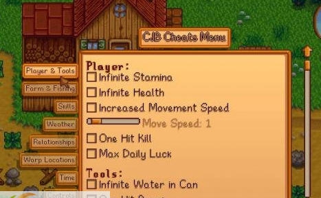 星露谷物语CJB多功能内置修改器英文版 v1.16