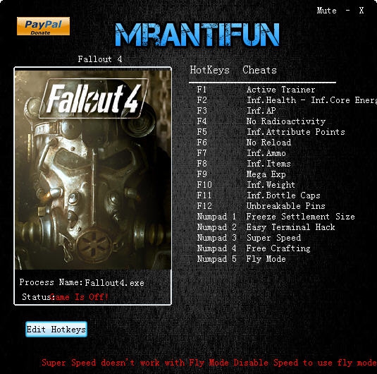 辐射4机械军团DLC十七项修改器 v3.5