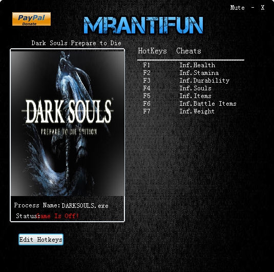 黑暗之魂受死版七项修改器 v3.5