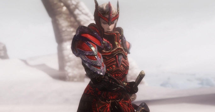 上古卷轴5天际血红色的玻璃甲MOD v2.7