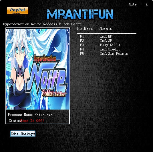 超女神信仰诺瓦露激神黑心五项修改器 v3.5