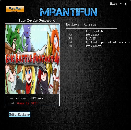 史诗幻想4五项修改器 v2.5
