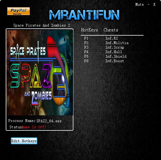 太空海盗和僵尸2六项修改器 v2.6