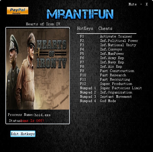 钢铁雄心4十五项修改器 v2.6