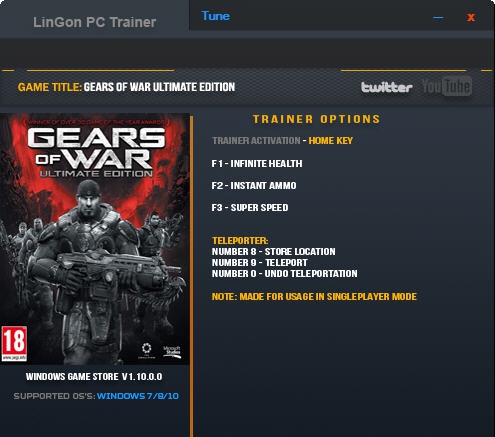 战争机器终极版五项修改器 v3.7