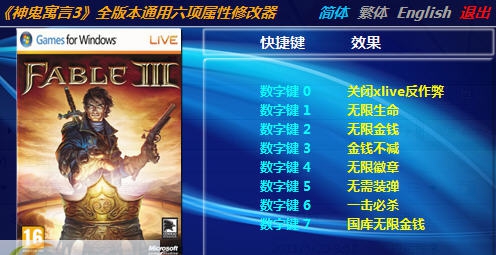 神鬼寓言3六项修改器 v3.5