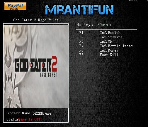 噬神者2狂怒解放六项修改器 v3.7