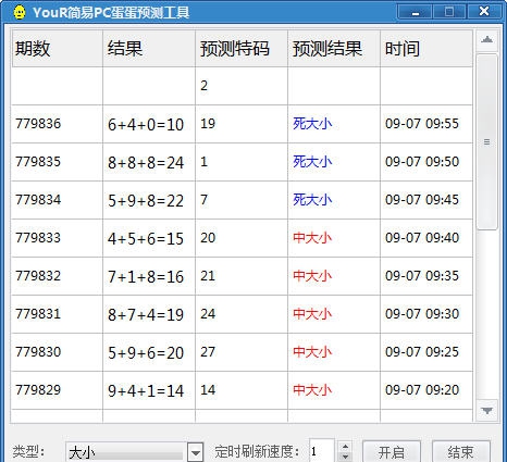 YouR简易PC蛋蛋预测工具 v1.14