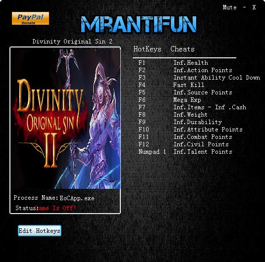 神界原罪2十三项修改器 v3.0.142.52