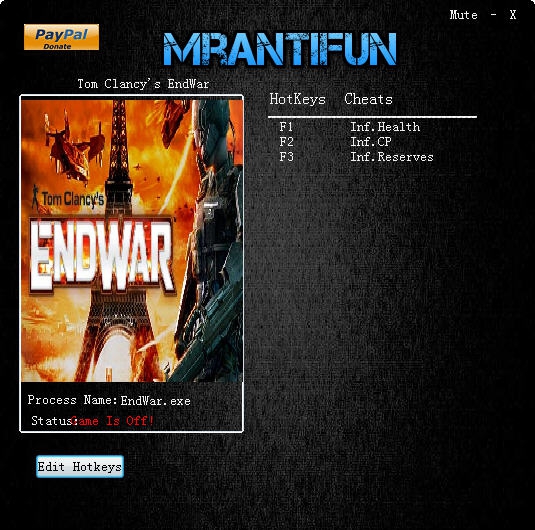 汤姆克兰西终结战争三项修改器 v3.5