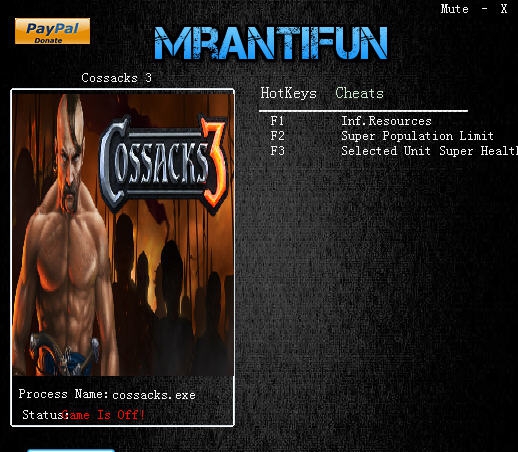 哥萨克3三项修改器 v3.3